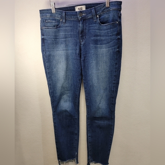 PAIGE Denim - PAIGE Verdugo Ankle Skinny Deconstructed Raw Hem Denim Jean Size 31